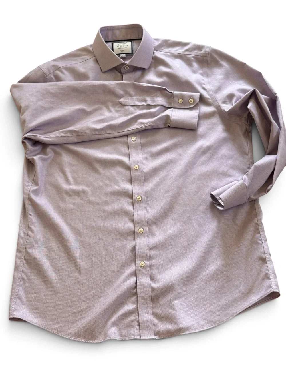 Charles Tyrwhitt Lilac Textured Dress Shirt - Slim Fit 17.5